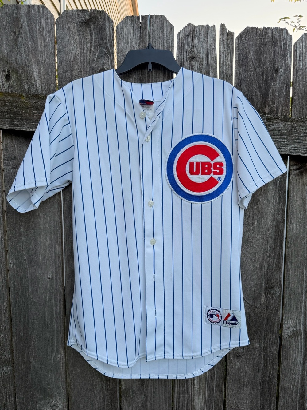 Majestic Chicago Cubs White Blue Pinstripe Jersey